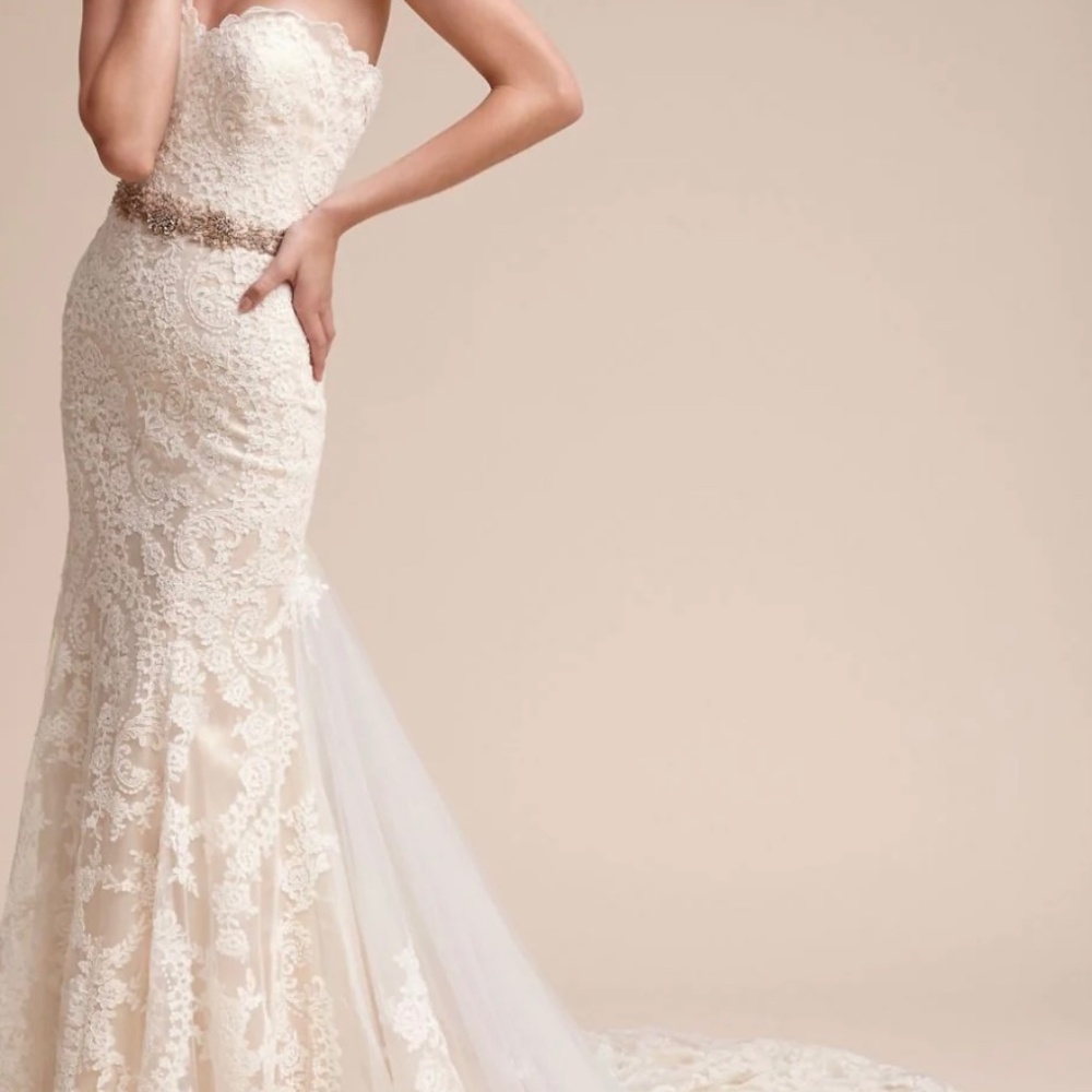 BHLDN Leigh Gown Creme Size 6- NWT